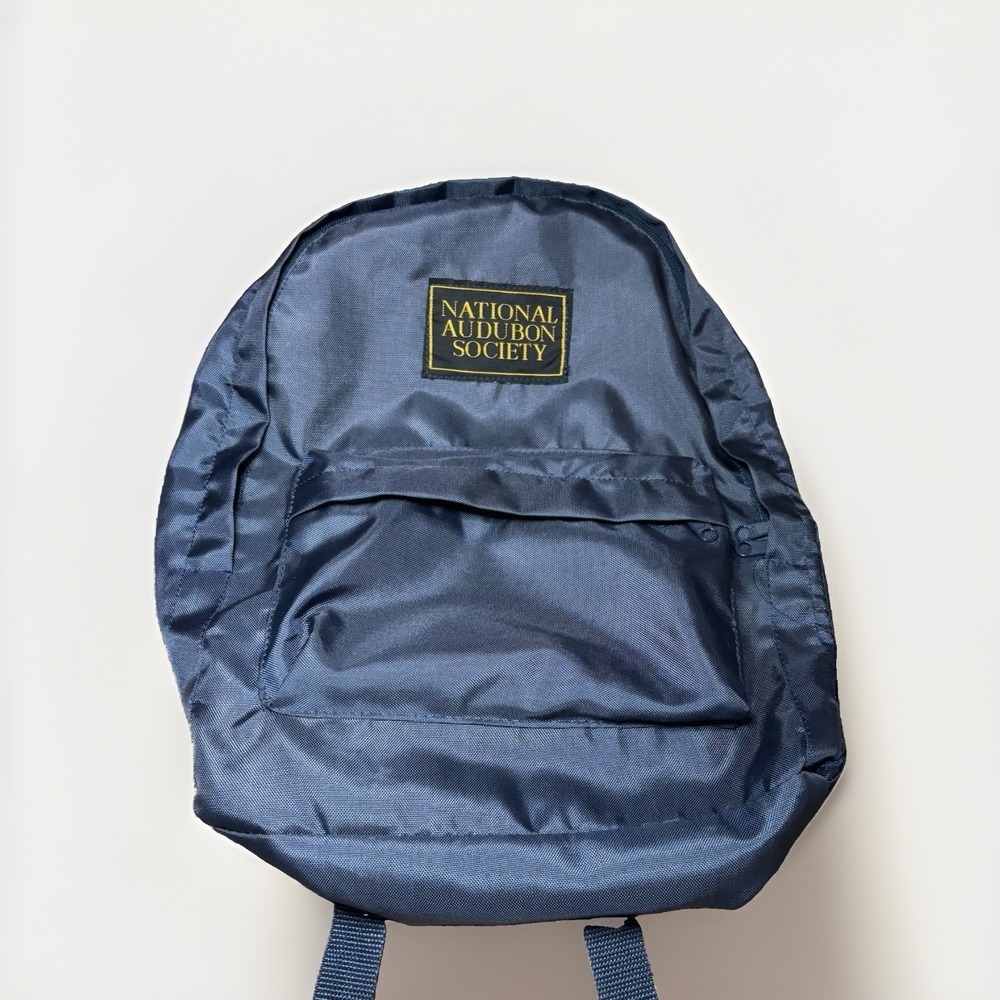 vintage 90S National Audubon Society Backpack Navy Medium Lightweight